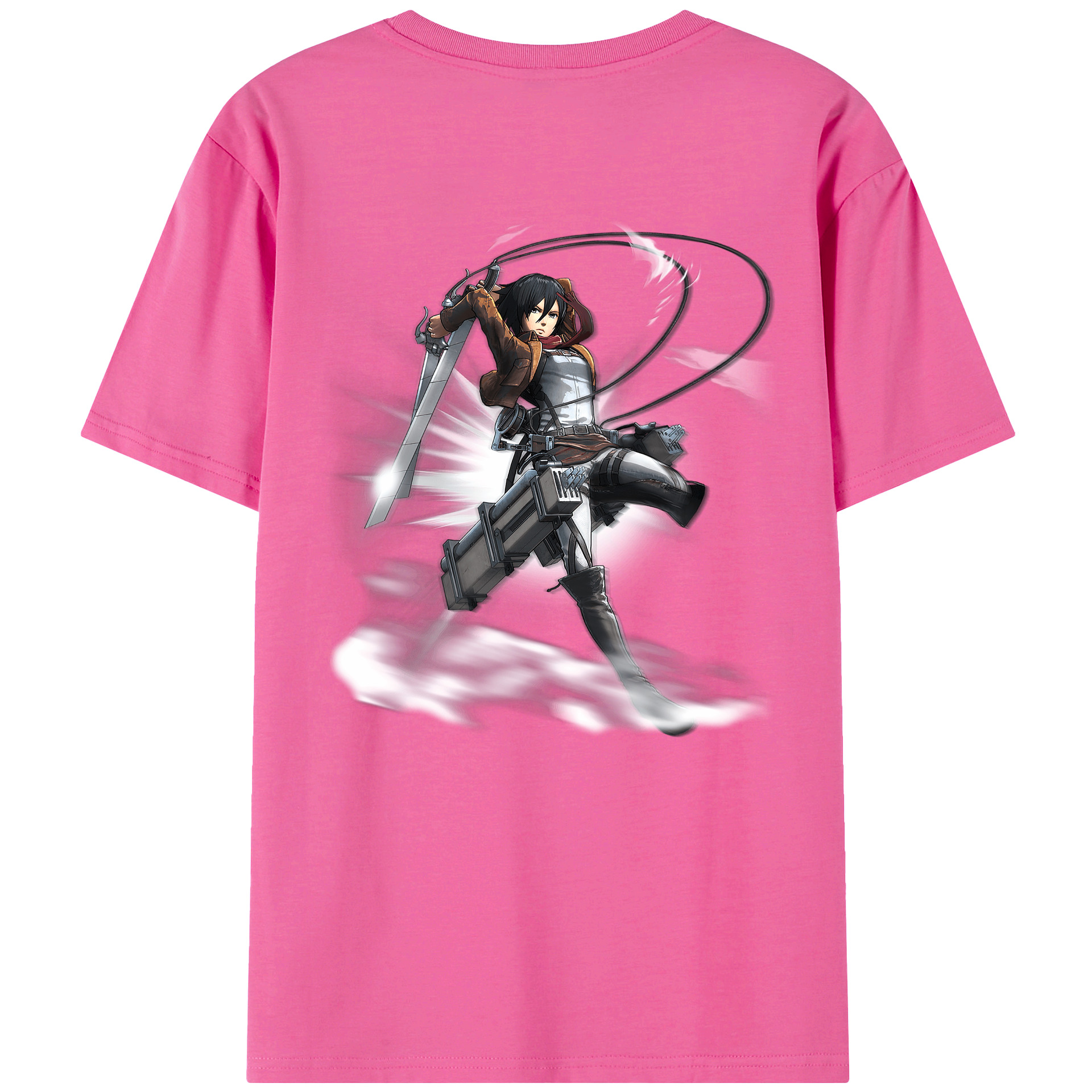 （画像用） 進撃の巨人 ミカサ·アッカーマン Attack on Titan Mikasa Ackerman レディース半袖Tシャツ(バックプリント)